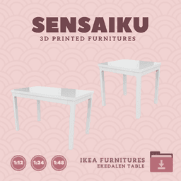 Miniature Replica 04. EKEDALEN Extendable Table V2 31 1_2 to 47 1_4 for Miniature Dollhouse IKEA 3D 3d model