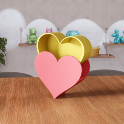 Nesting Heart Shaped Modular Storage Box 3d model