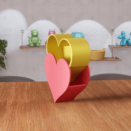 Nesting Heart Shaped Modular Storage Box 3d model