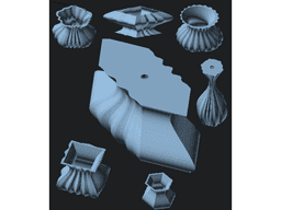Wavy Planter Vase, Lamp Base Parametric 3d model