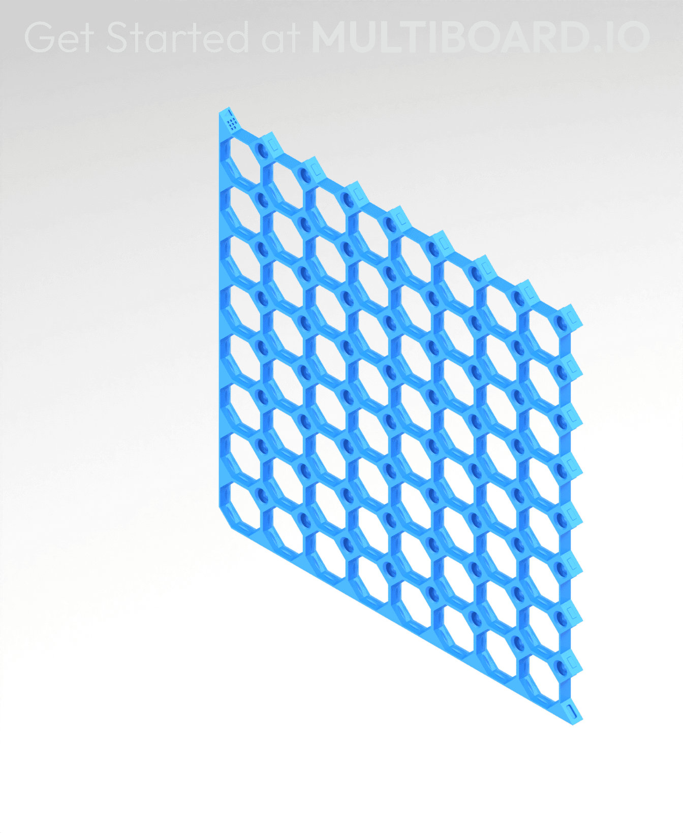 8x8 MU - Bottom Left Grid Interfitted - MultiBoard Octagon Plate 3d model