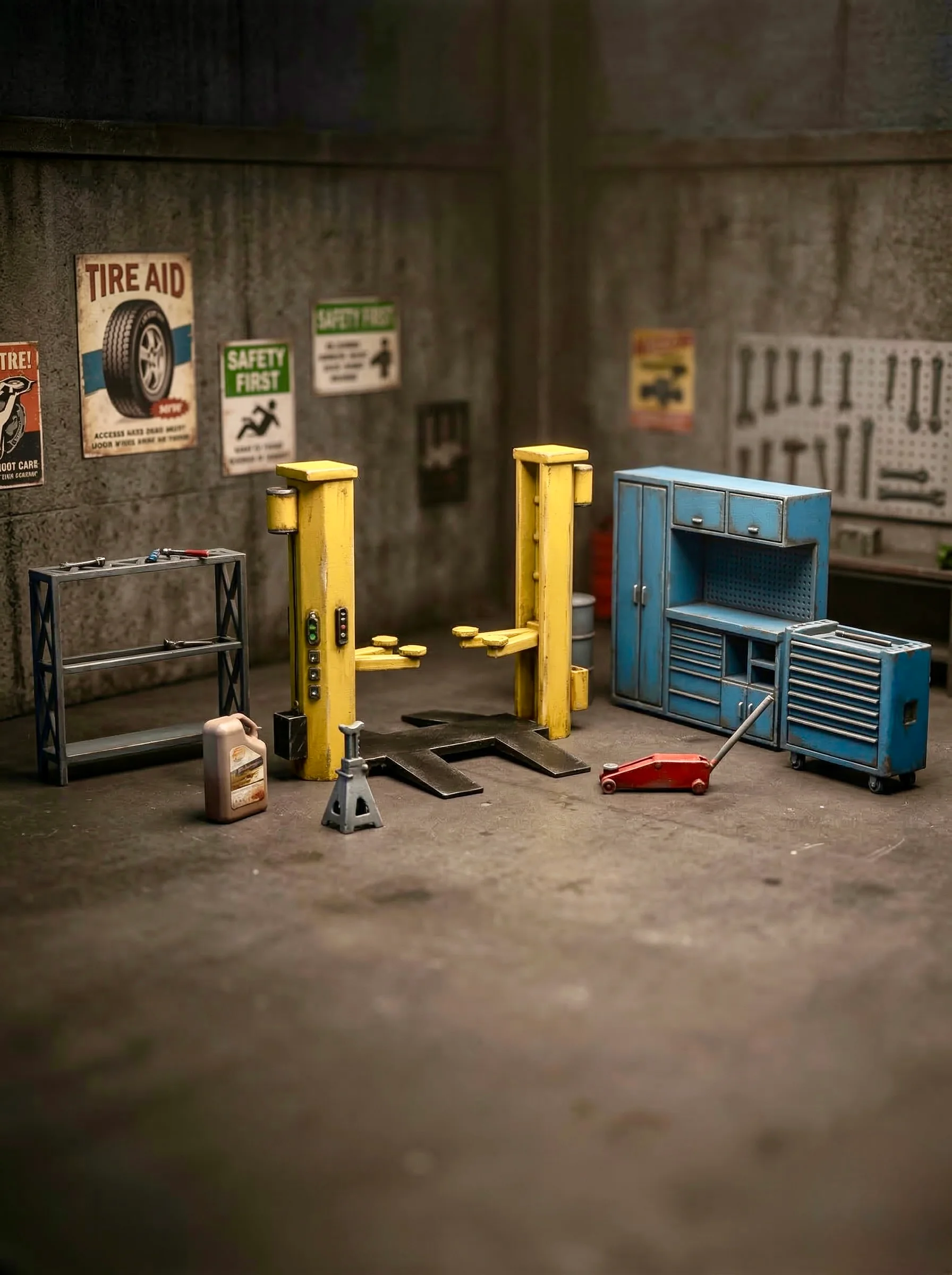 Ultimate 1/64 Garage Equipment & Tools Pack (Lift, Workbench, Jacks & Accessories) 3d model