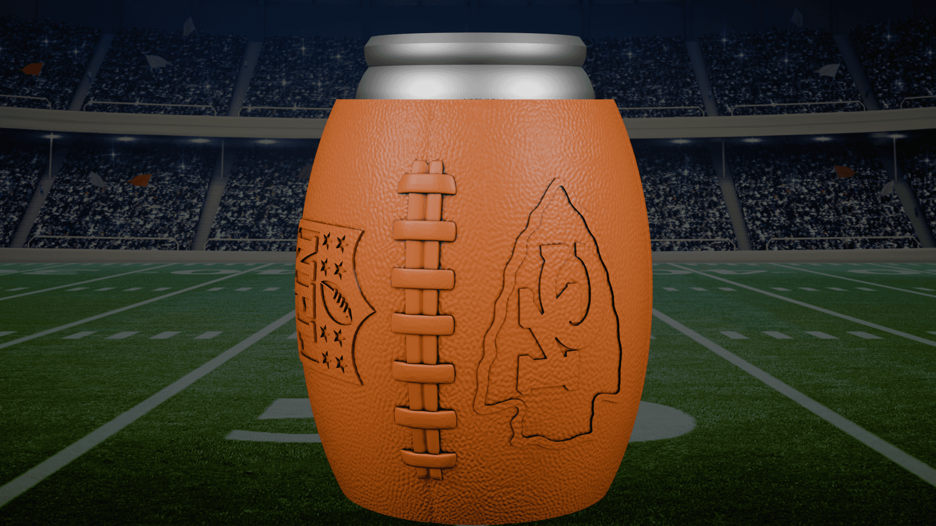 Kansas City Chiefs Football Beer Can Holder 3d model