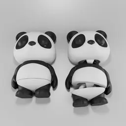 Flexy Panda Figurine + Keychain 3d model