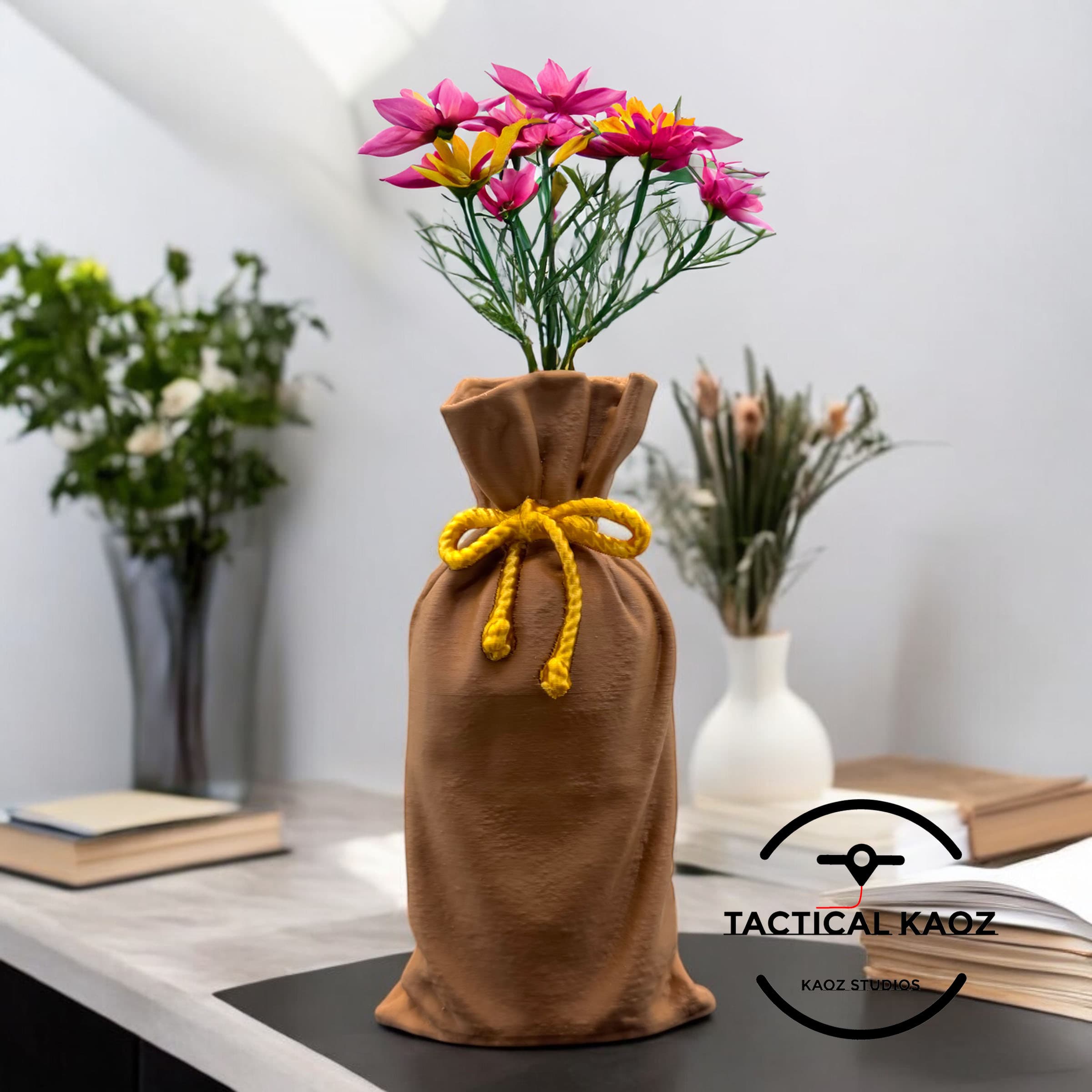 Drawstring Rope Vase - Planter 3d model