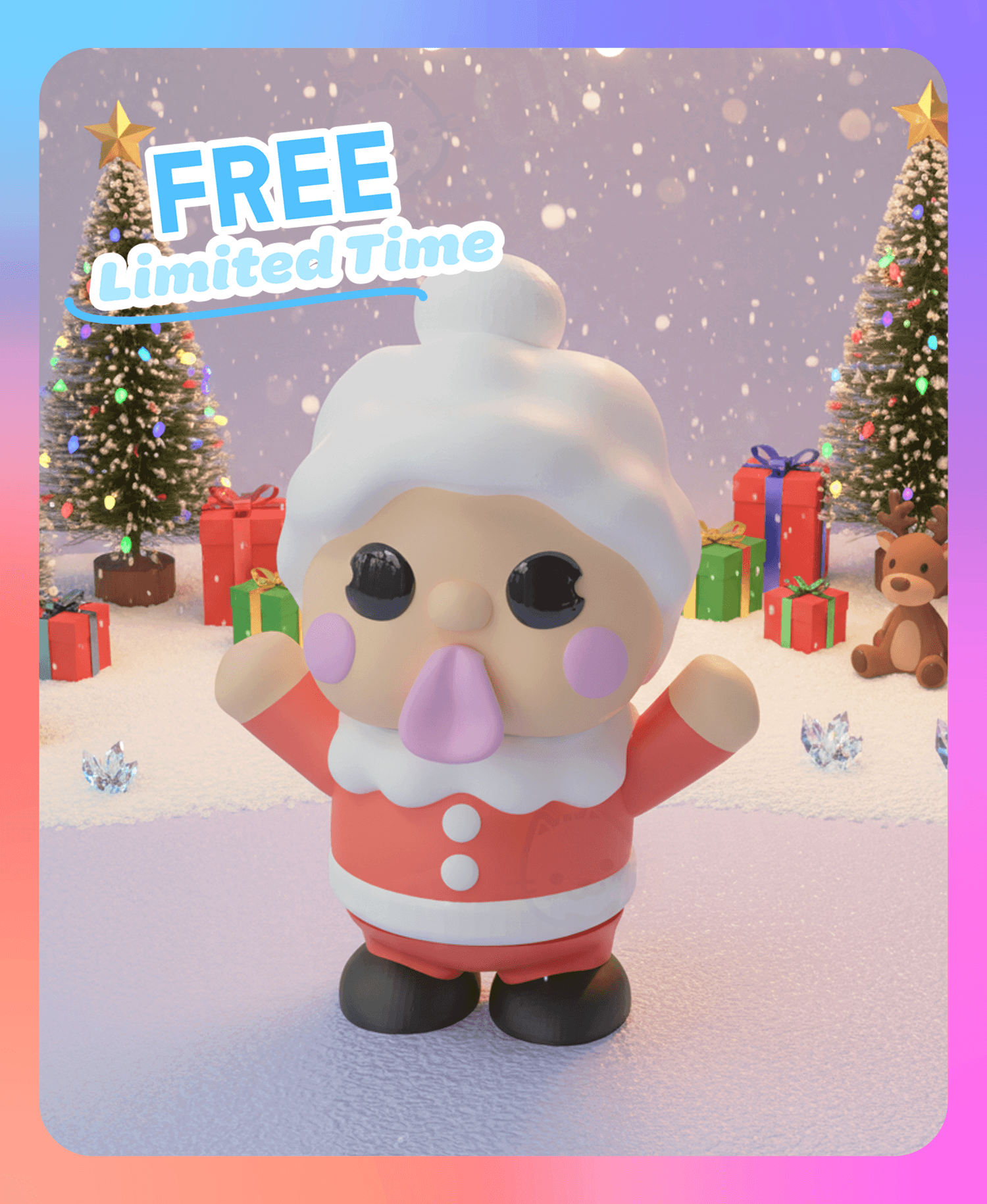 Flexi Mrs Claus Keychain (Single Color) 3d model