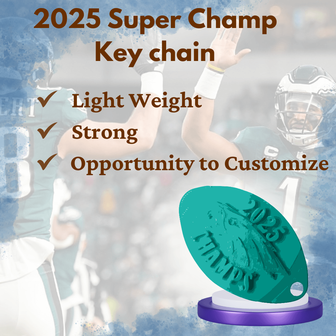 2025 Superbowl Champs Keychain- Philidaphea Eagles 3d model