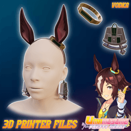 Vodka Cosplay Ears and EarringsAccessories Uma musume: Pretty Derby 3d model
