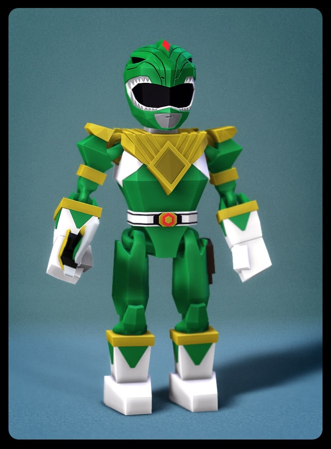 Low Poly Flexi Green Ranger 3d model