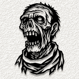 undead zombie wall art home decor 3d model
