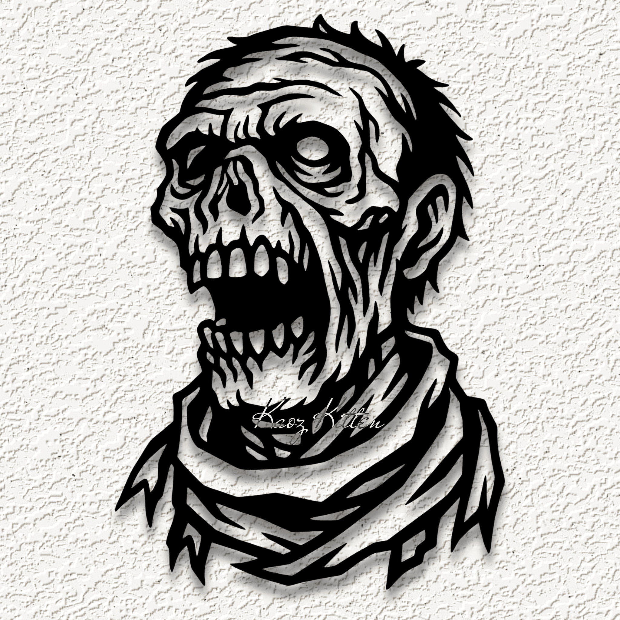 undead zombie wall art home decor 3d model