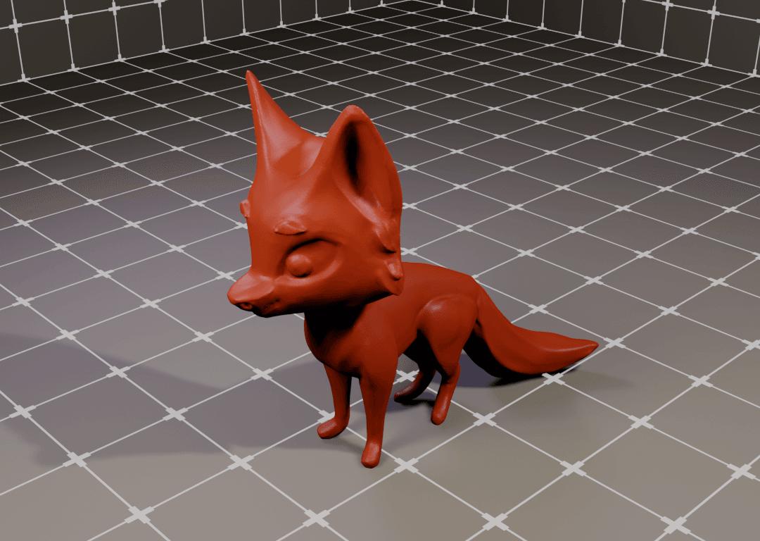 Cute Cartoon fox 3d model