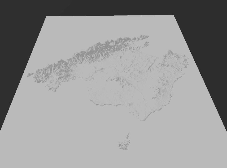 MAPA RELIEVE MALLORCA CABRERA RELIEF MAP 3d model