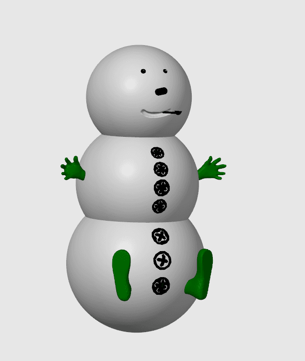 Elf trapped inside of a snowman.stl 3d model