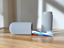 Ribbed Toothbrush & Toothpaste Travel Case 3d model