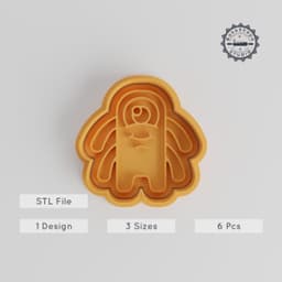 Four Arm Monster Shape Cutter & Stamp, Cartoon Character, S/M/L Sizes, Cookie & Fondant, 6-Piece Set PRODUCT_3011 3d model