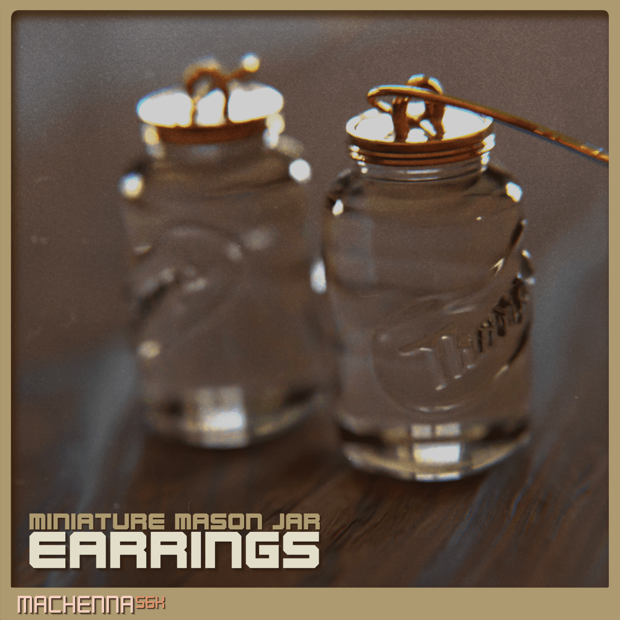 Miniature Mason Jar Earrings 3d model