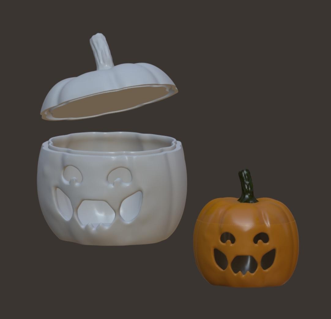 Jack-O-Lantern Decorative Pumpkin [BODY+LID] 3d model