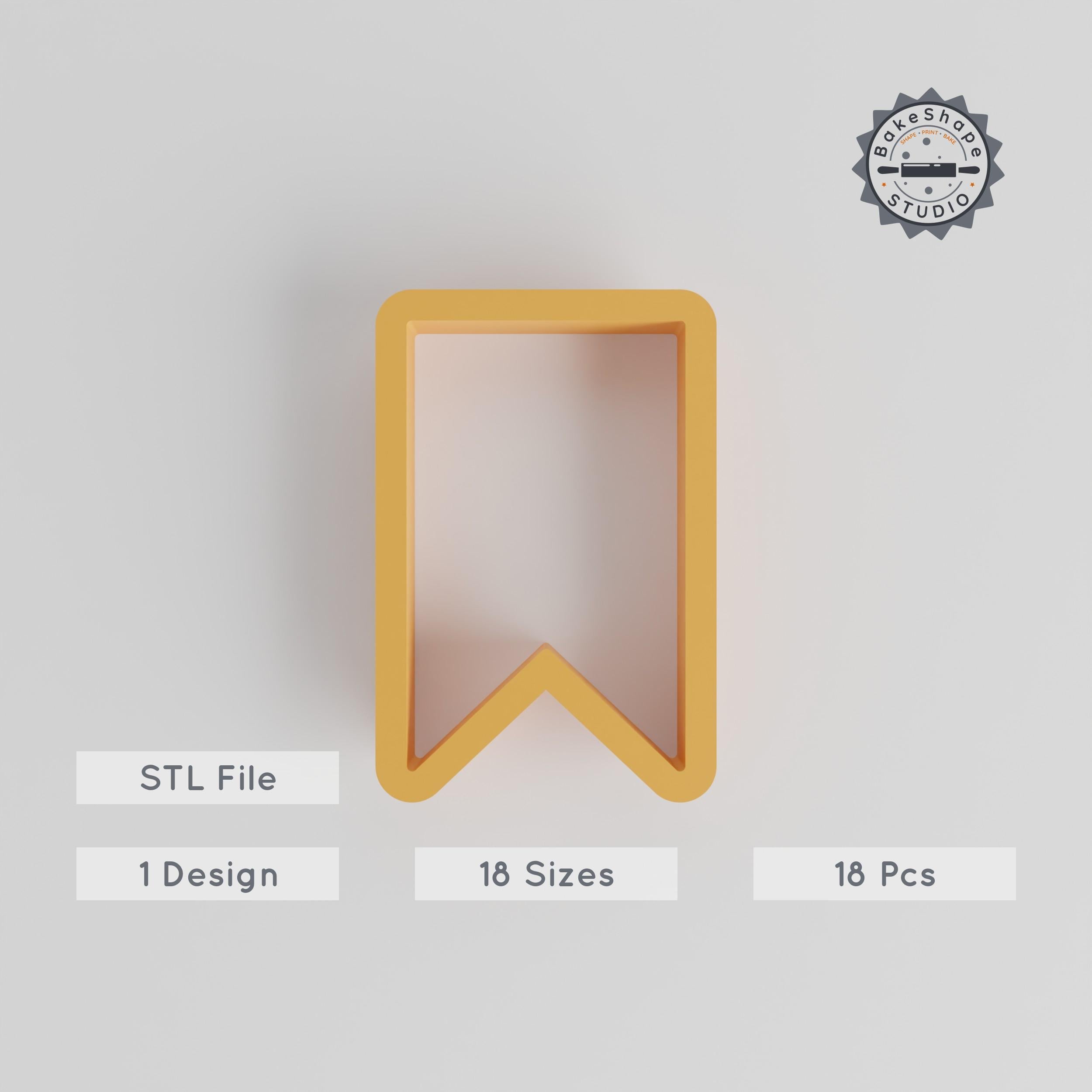 Bookmark Shape Cutter Set, 0.75"-5", Cookie & Fondant Tag, Label, Marker & Identifier STL Collection PRODUCT_150 3d model