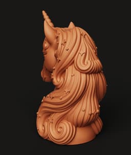 Pastel Unicorn Bust | Cute Decor with Stars 3d model