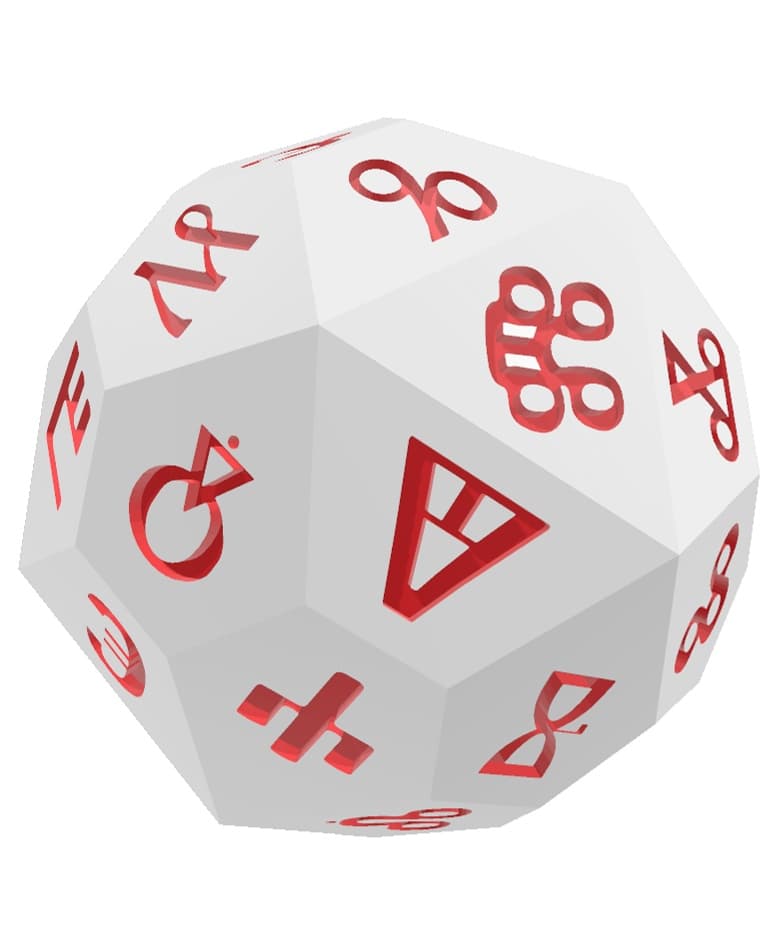Glagolitic Alphabet d40 Polyhedral Die 3d model