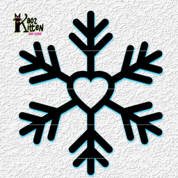 heart snow flake wall art christmas decor 3d model