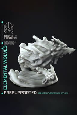 Free Elemental Wolves Collection - 3 Wolves - PRESUPPORTED - 32mm scale - 3d model