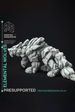 Free Elemental Wolves Collection - 3 Wolves - PRESUPPORTED - 32mm scale - 3d model