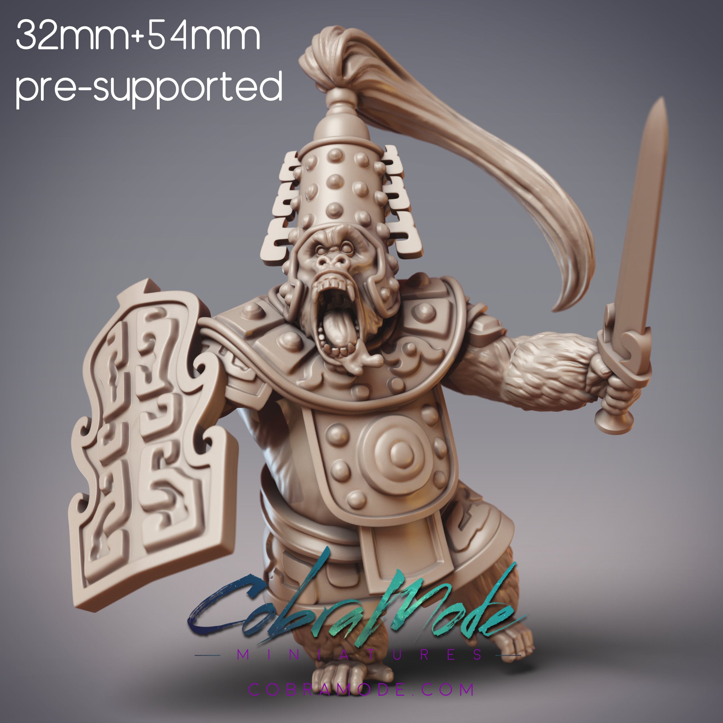 Gorilla Ape Warrior - Goken, Sarugami Zuijin (Pre-Supported) 3d model