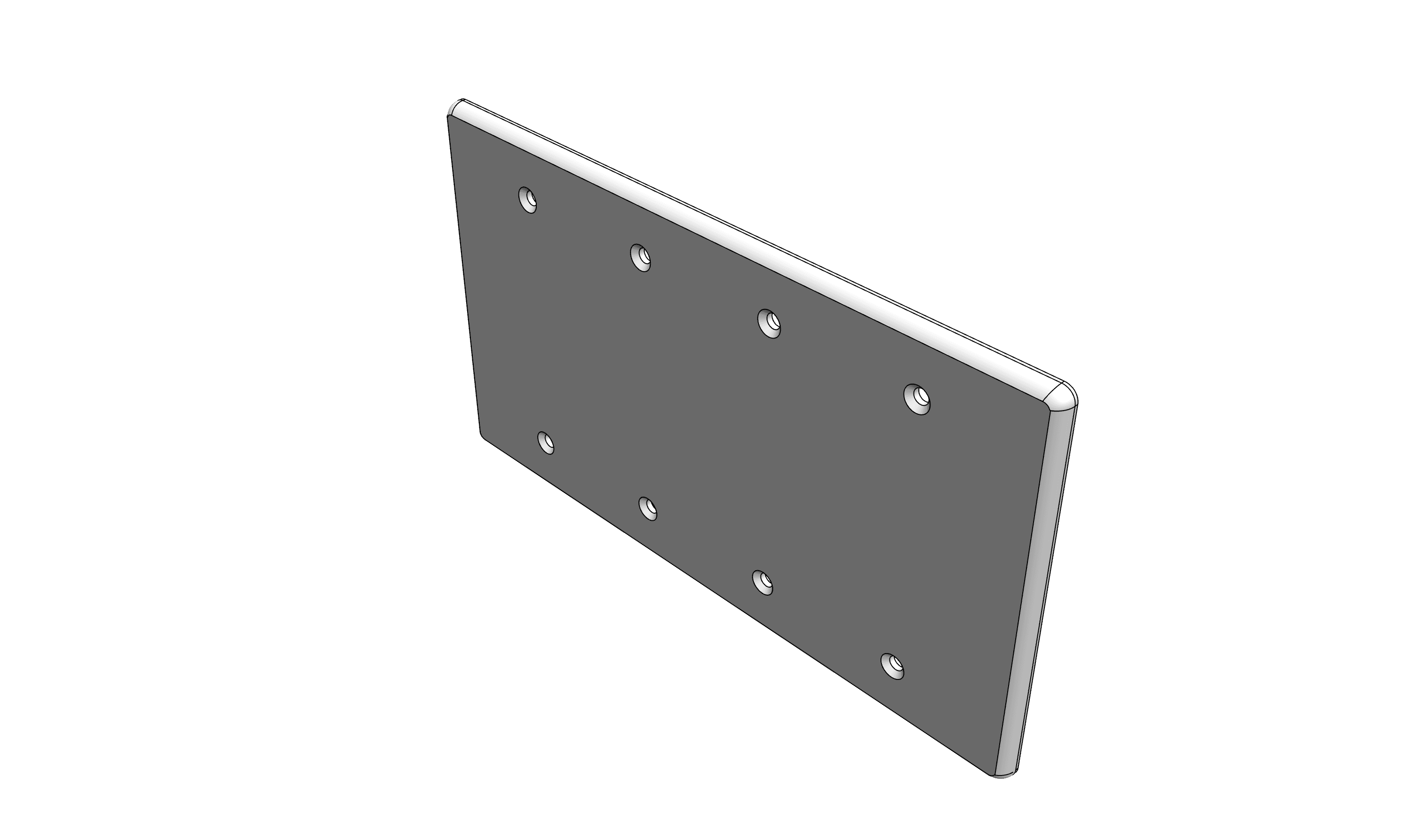 Four Gang Blank Wall Plate (Original Replacement) 3d model