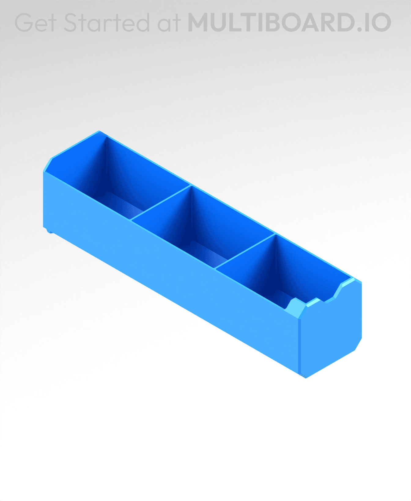 1x1x3.5 LU - Grid Divided - MultiBin Simple Drawer 3d model