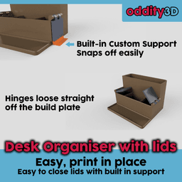 Desk Organiser with closable hinged lids 3d model