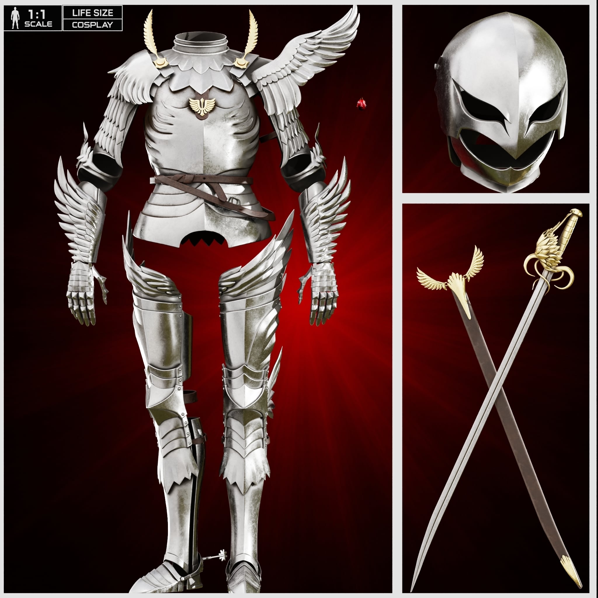 ULTIMATE GRIFFITH RESURRECTED COSPLAY PACK life size - Berserk Fan Art STL 3d model