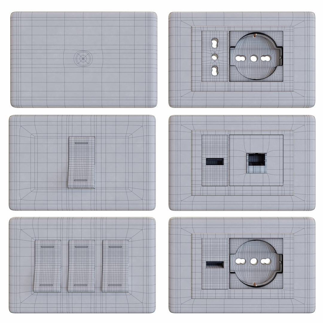 electric_sockets_italians.blend 3d model