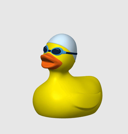Rubber Duck Swimmer with hat 3d model