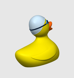 Rubber Duck Swimmer with hat 3d model