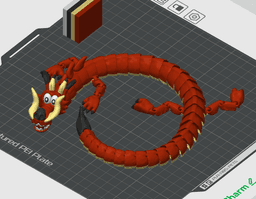 Mushu Dragon โ Articulated Flexi Fantasy Creature, No Supports 3D Print STL/3MF 3d model