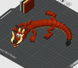 Mushu Dragon โ Articulated Flexi Fantasy Creature, No Supports 3D Print STL/3MF 3d model