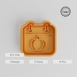 Halloween Date Calendar Shape Cutter & Stamp Set, Perfect for Cookies & Fondant, 3 Sizes, Spooky & Fun, 6 Piece Collection PRODUCT_3427 3d model