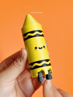 Cute Articulated & Clicker Crayola | Print-in-place | Support-free 3d model