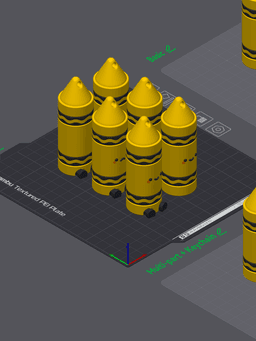 Cute Articulated & Clicker Crayola | Print-in-place | Support-free 3d model