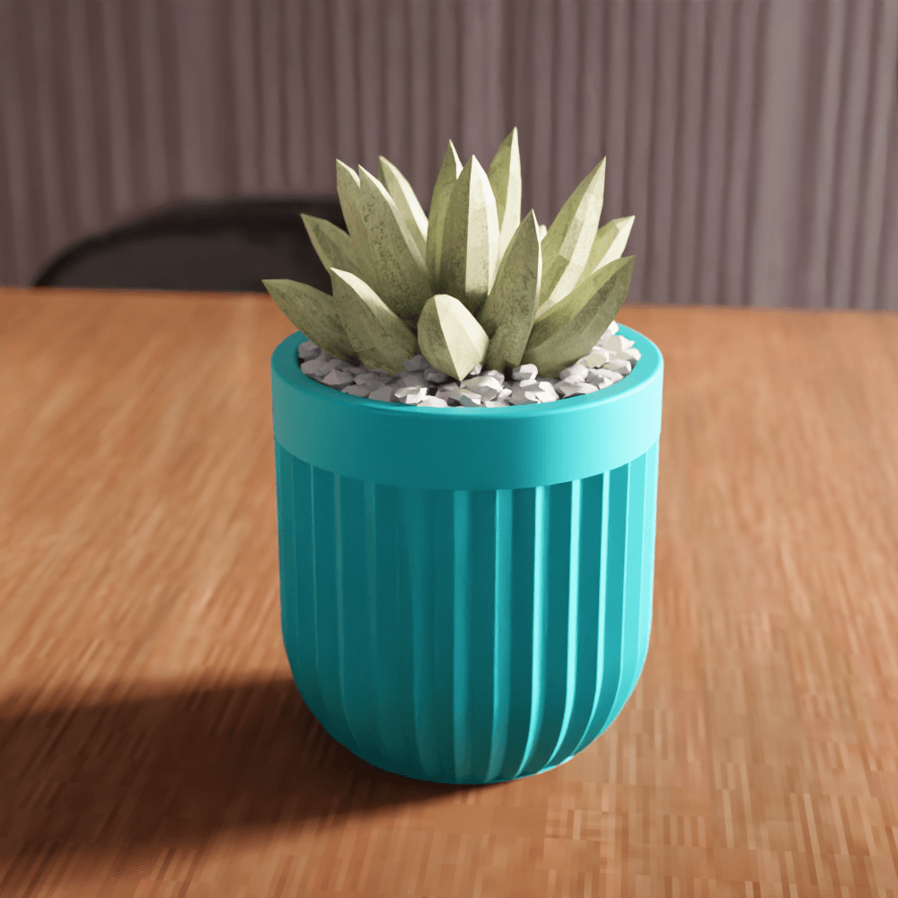 Ribbed Succulent Planter and Organizer 3d model