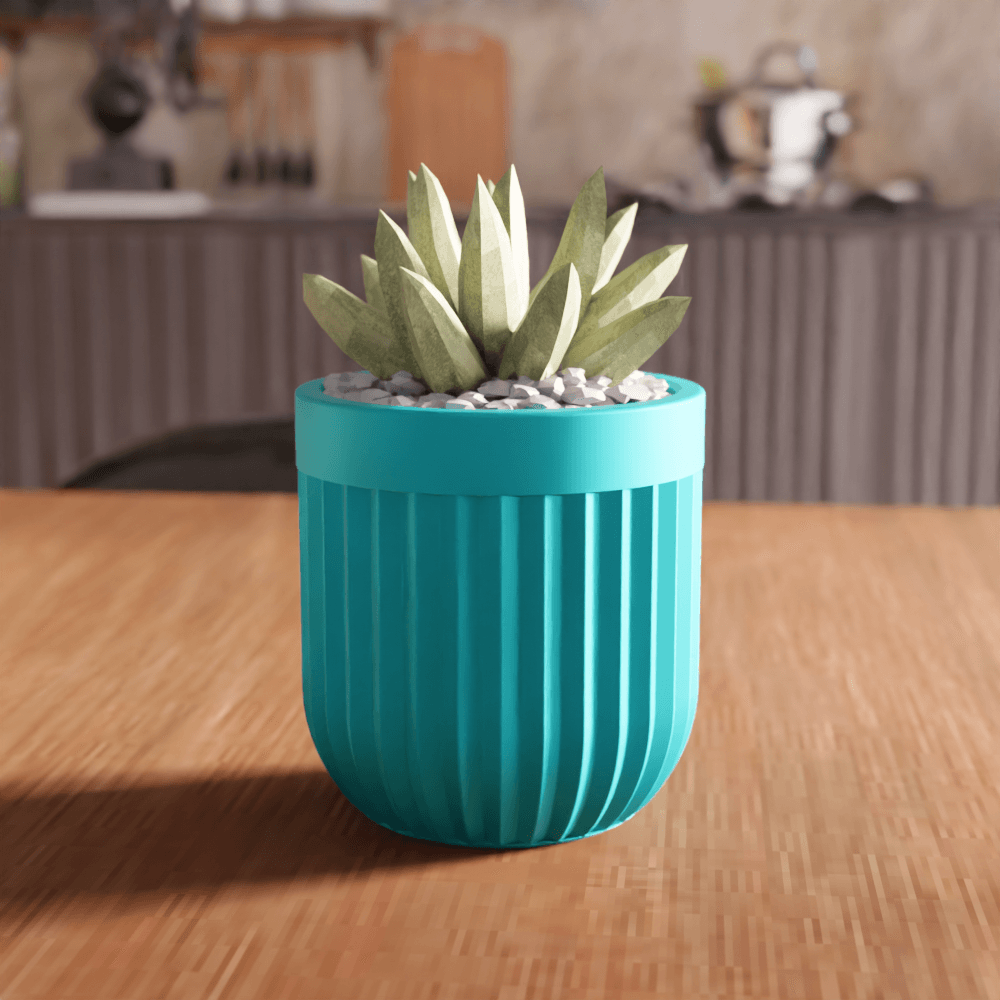 Ribbed Succulent Planter and Organizer 3d model