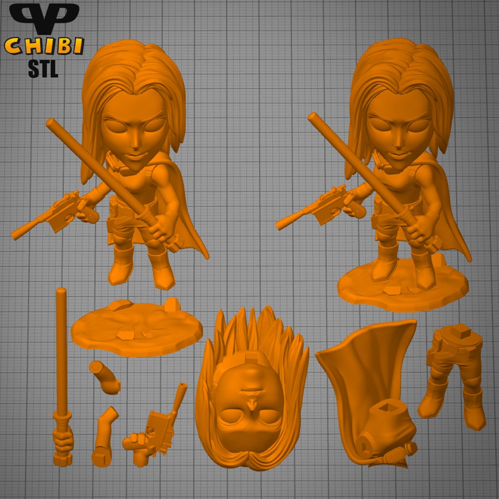 Mara Jade Chibi STL for 3D Printing ChibiSTL 3DXM 3d model