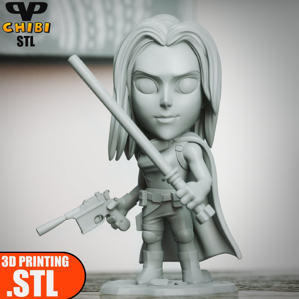 Mara Jade Chibi STL for 3D Printing ChibiSTL 3DXM 3d model