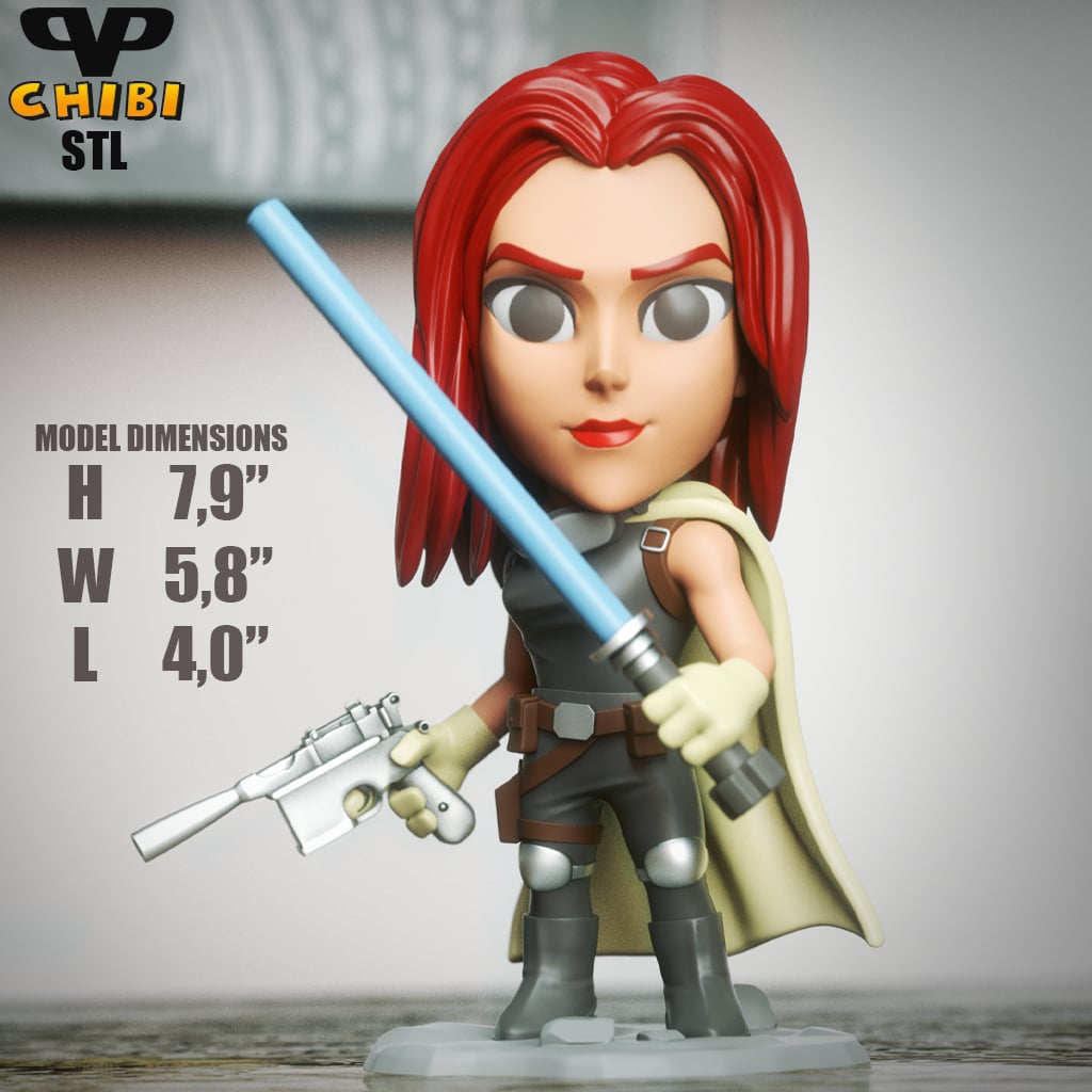 Mara Jade Chibi STL for 3D Printing ChibiSTL 3DXM 3d model