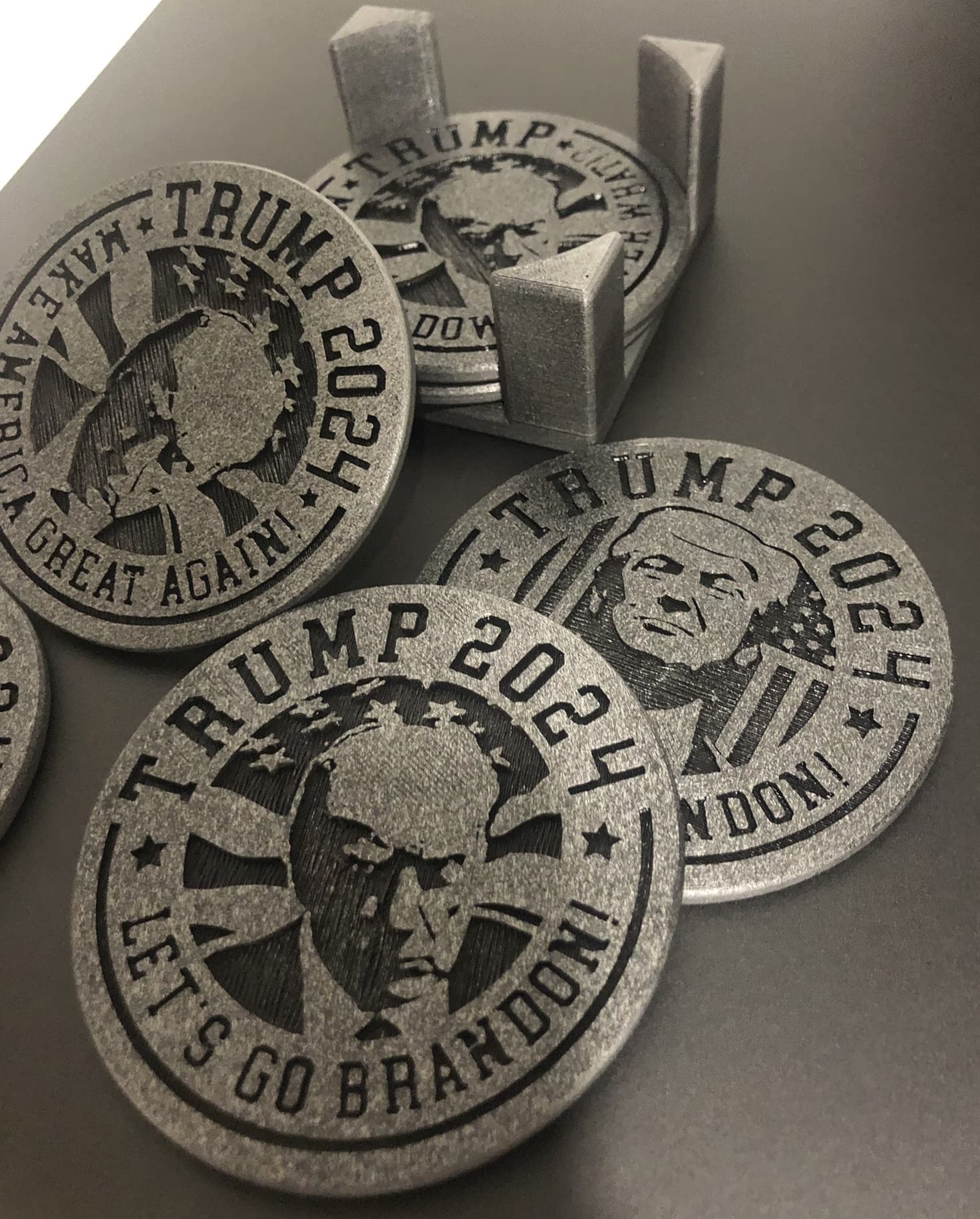 Trump Drink Coaster - Let's Go Brandon - Presidential Face 3d model