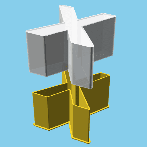 LATIN SMALL LETTER X, nestable box (v1) 3d model