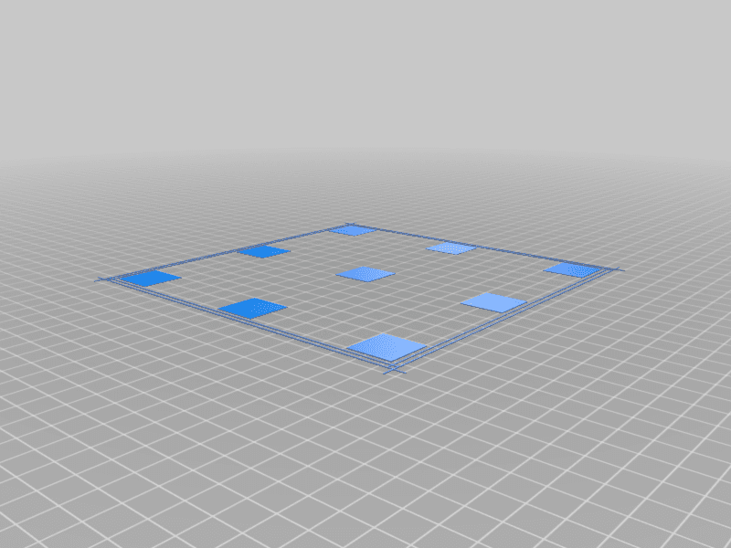 Perfect 1st layers! Ender 3 v2, Ender 3S1, Ender 3S1 Pro - 3x3 Calibration Bed Leveling Squares optimized for Professional firmware with UBL 3d model