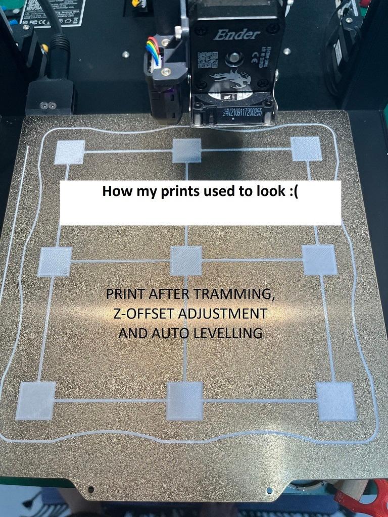 Perfect 1st layers! Ender 3 v2, Ender 3S1, Ender 3S1 Pro - 3x3 Calibration Bed Leveling Squares optimized for Professional firmware with UBL 3d model